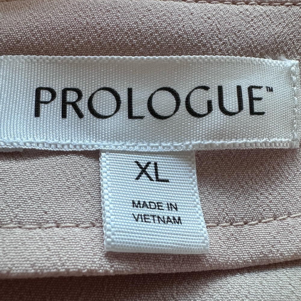 PROLOGUE Midi Dress Blush Pink Dolman 3/4 Sleeve Handkerchief Hem XL Worn 1x - Picture 5 of 10
